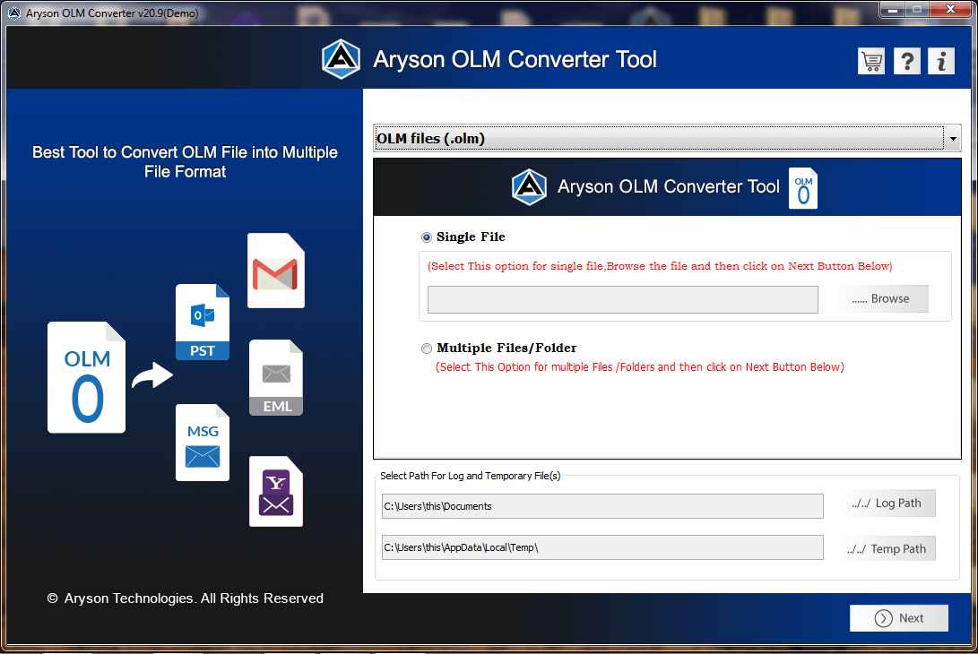 OLM Converter for Windows software