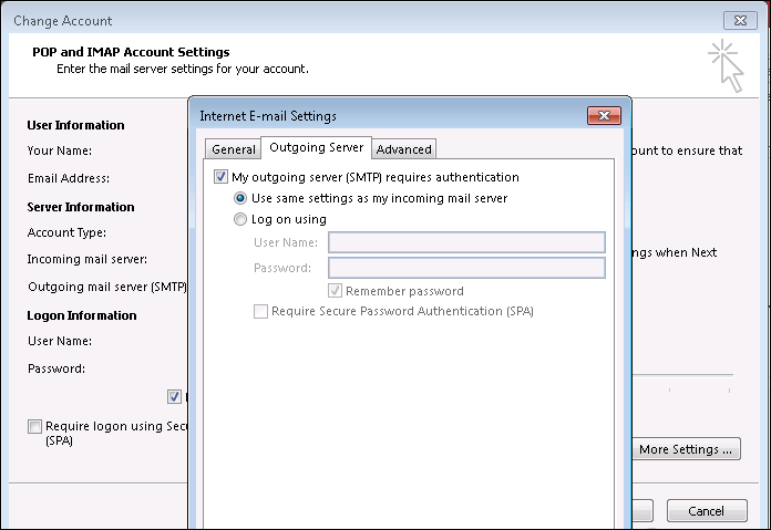 router email setup for outlook