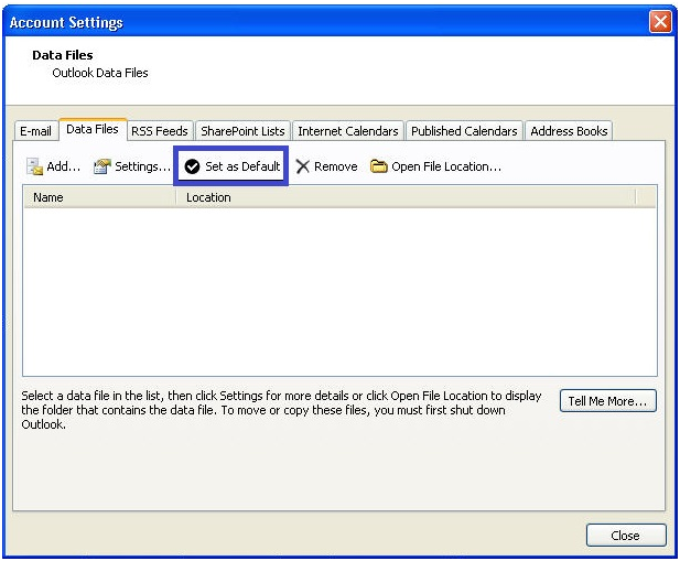 how to restore outlook account settings